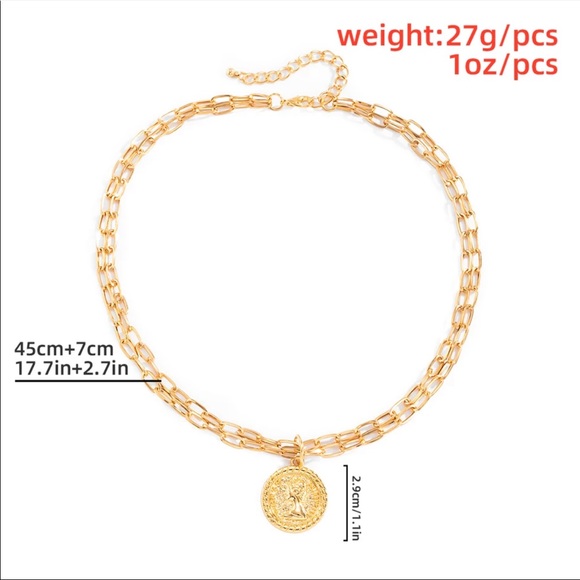 NEW COIN STERLING SILVER DOUBLE LAYERED CHOKER NECKLACE - Picture 6 of 6